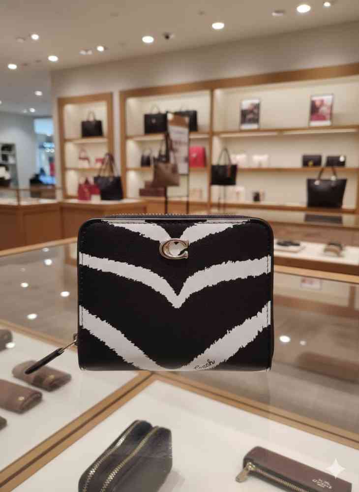 Black Coach Half White Premium Quality Wallet