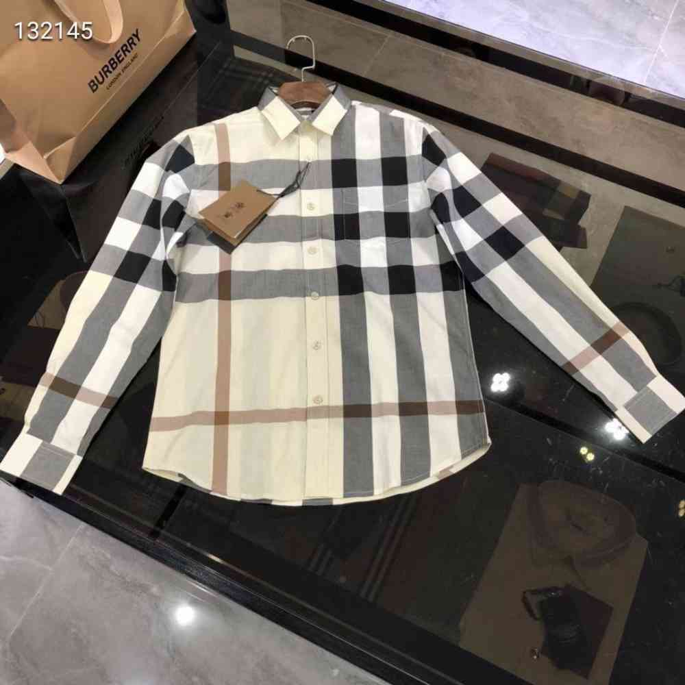Brown Burberry Checked Grey Premium Shirt