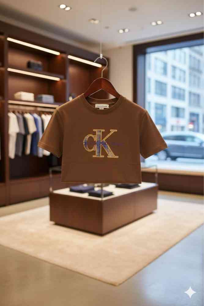 Calvin Klein Print Brown Kids T-shirt-thumb-4