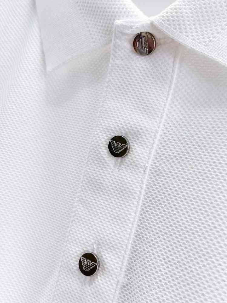 Emporio Armani White Cotton T-Shirt-thumb-4