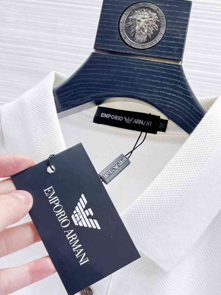 Emporio Armani White Cotton T-Shirt-thumb-5