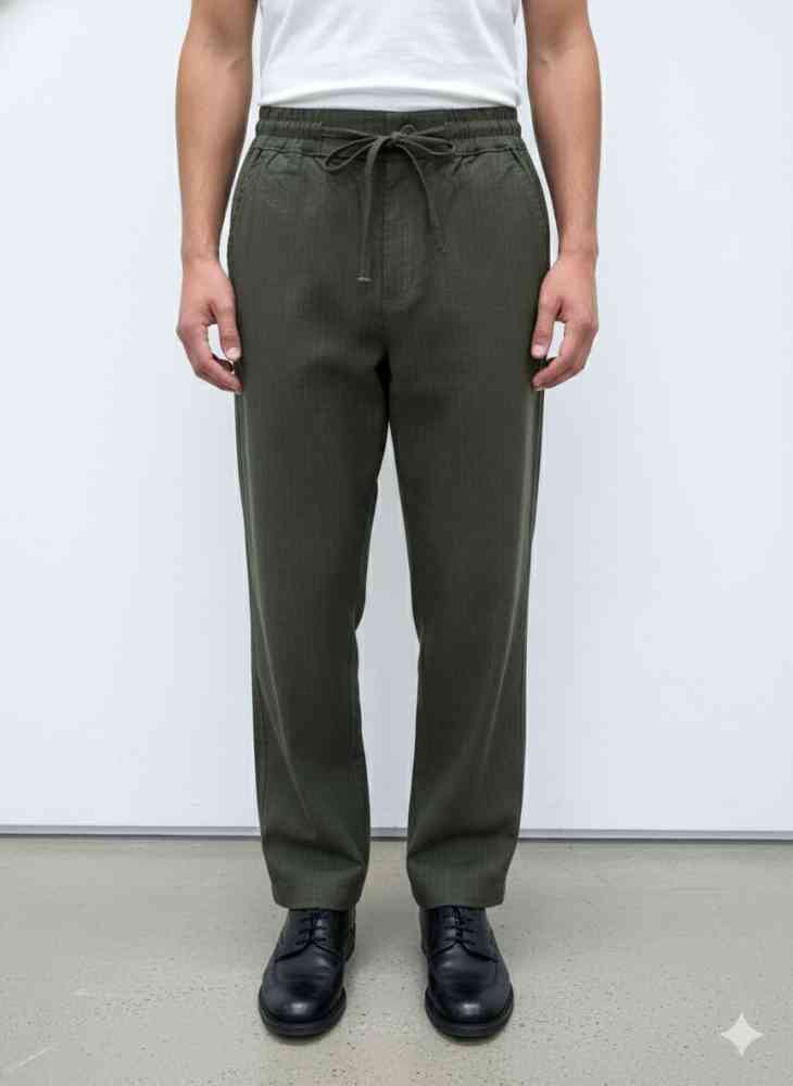 Green Zara Cream Premium Linen Heavy Quality Lower
