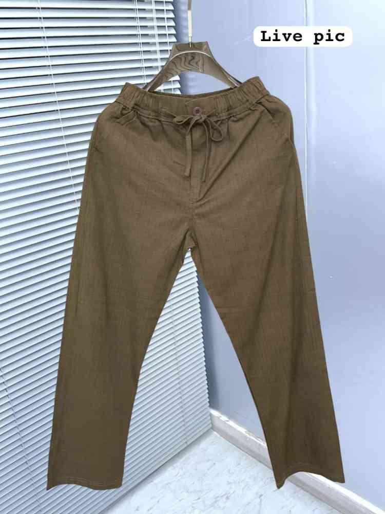 Zara Brown Premium Linen Heavy Quality Lower-thumb-2