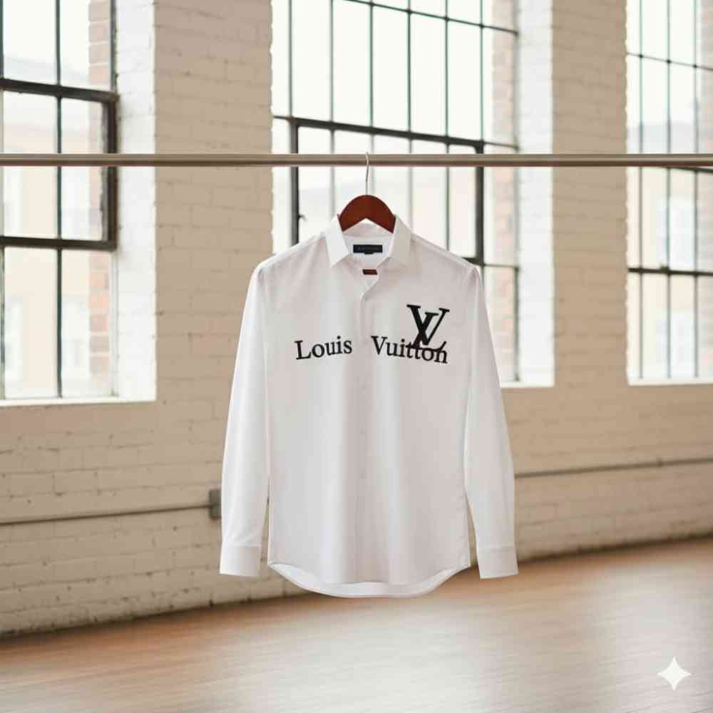 Louis Vuitton Monogram White Premium Cotton Shirt-thumb-2
