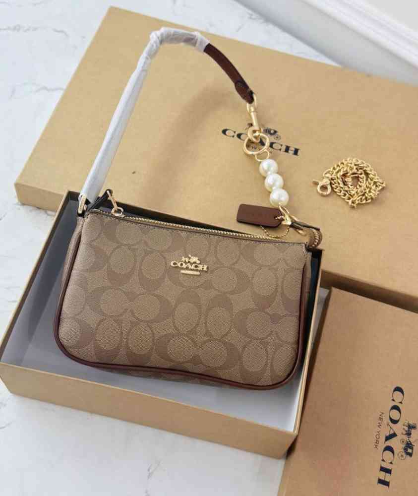Brown Coach Pearl Edition Black Shoulder Bag