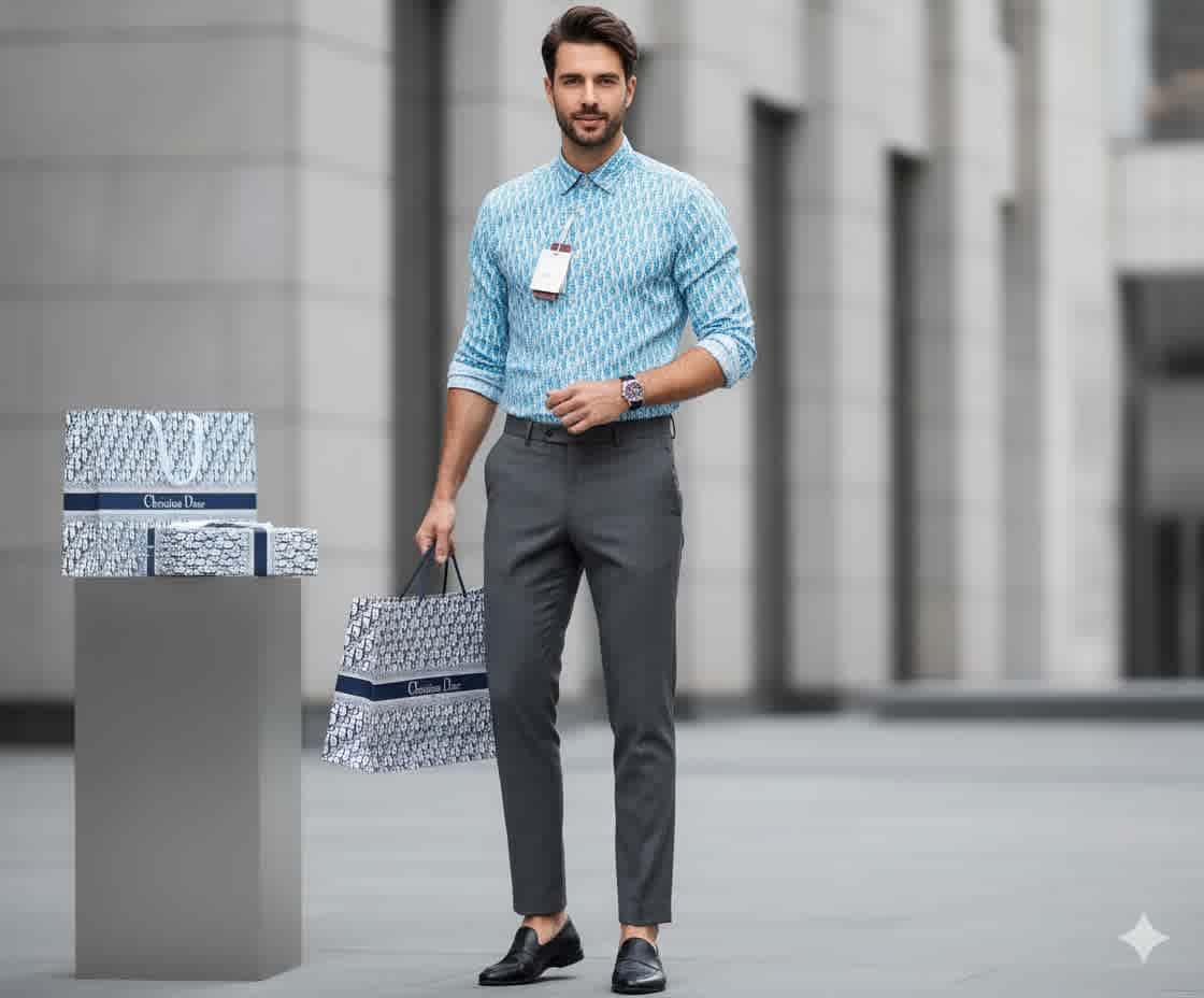 Dior Blue Premium Quality Shirt-thumb-1
