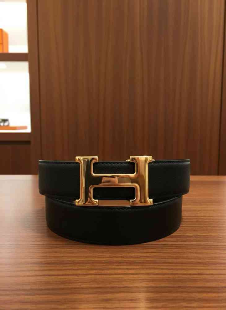 Golden Hermes Silver Premium Quality Leather Belt