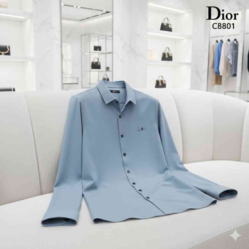 Dior Sky Blue Premium Quality Shirt-thumb-3