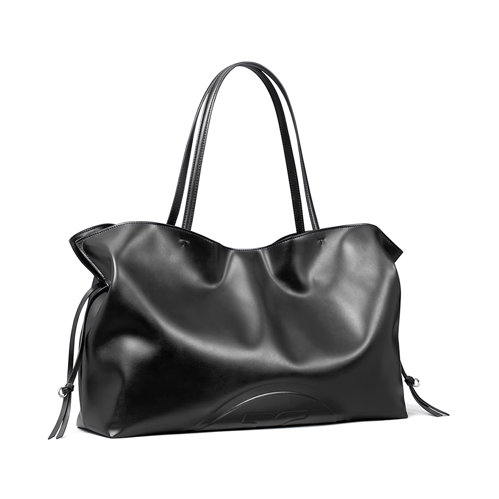 Tory Burch Ella natuura Leatherite Black Tote Bag-1