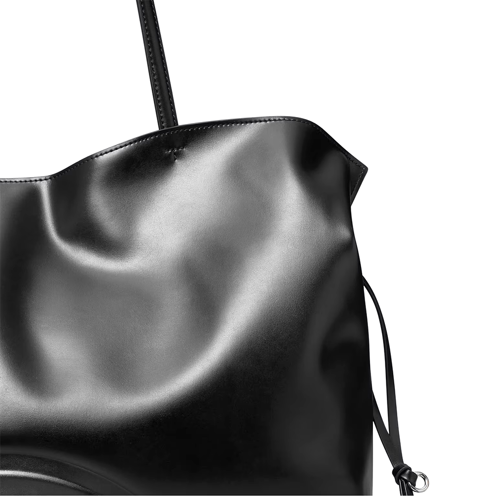 Tory Burch Ella natuura Leatherite Black Tote Bag-2