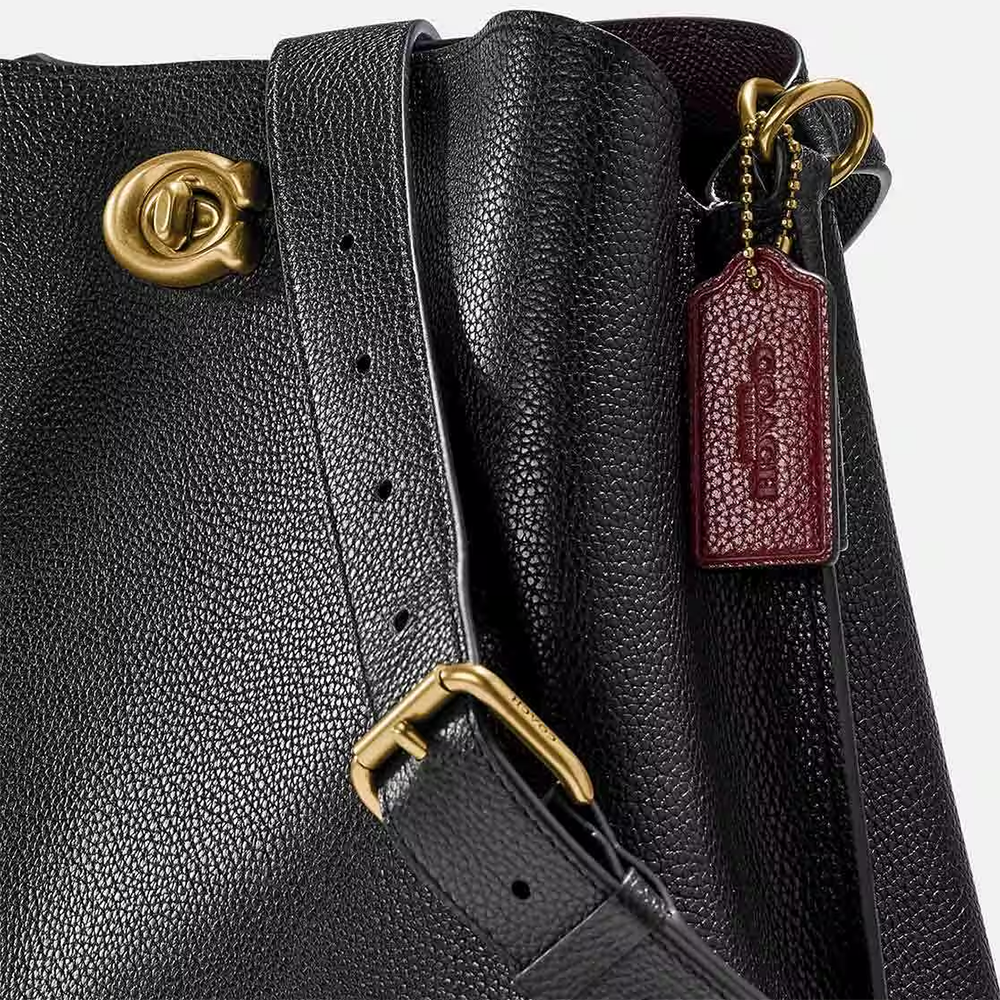 Coach Willow Bucket Laurel Black Bucket Shoulder Bag-thumb-3