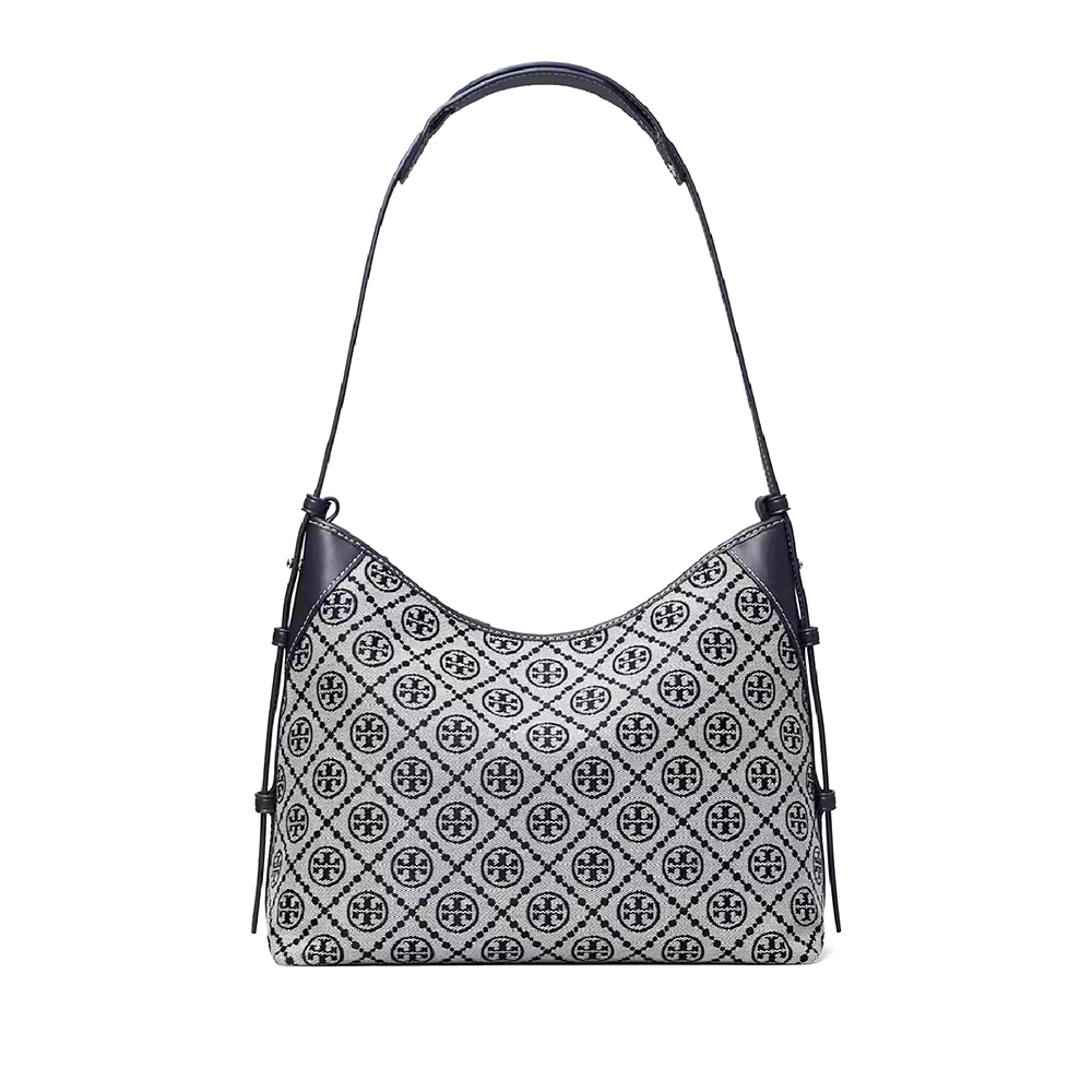 Black Tory Burch Monogram Brown Contrast Embossed Shoulder Bag