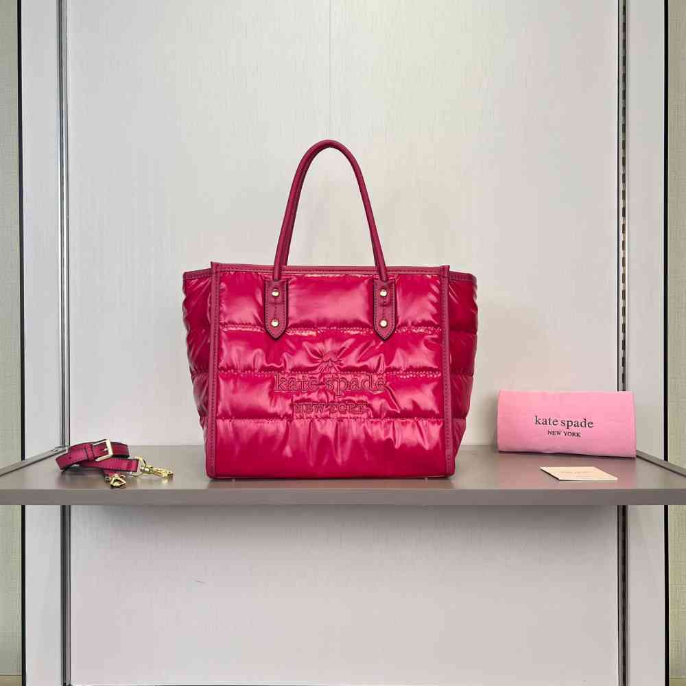 Red Kate Spade Ella Puffy Medium Green Tote Bag