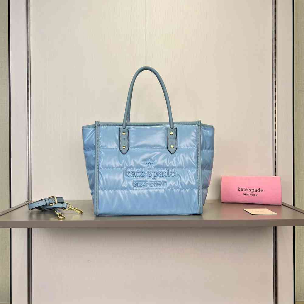 Sky Blue Kate Spade Ella Puffy Medium Green Tote Bag