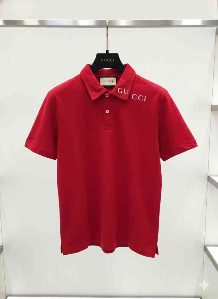 Red Gucci Black Premium Quality Polo T-shirt