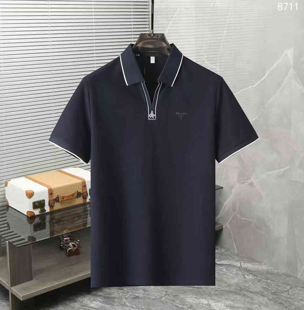 Blue Prada White Premium Quality Polo T-shirt