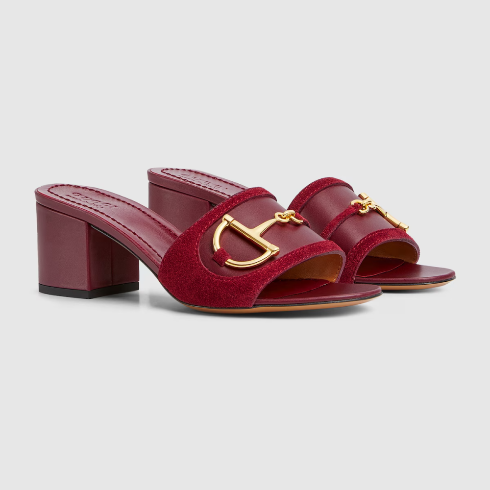 Red Gucci Marmont Black Horsebit Sleep On Sandals