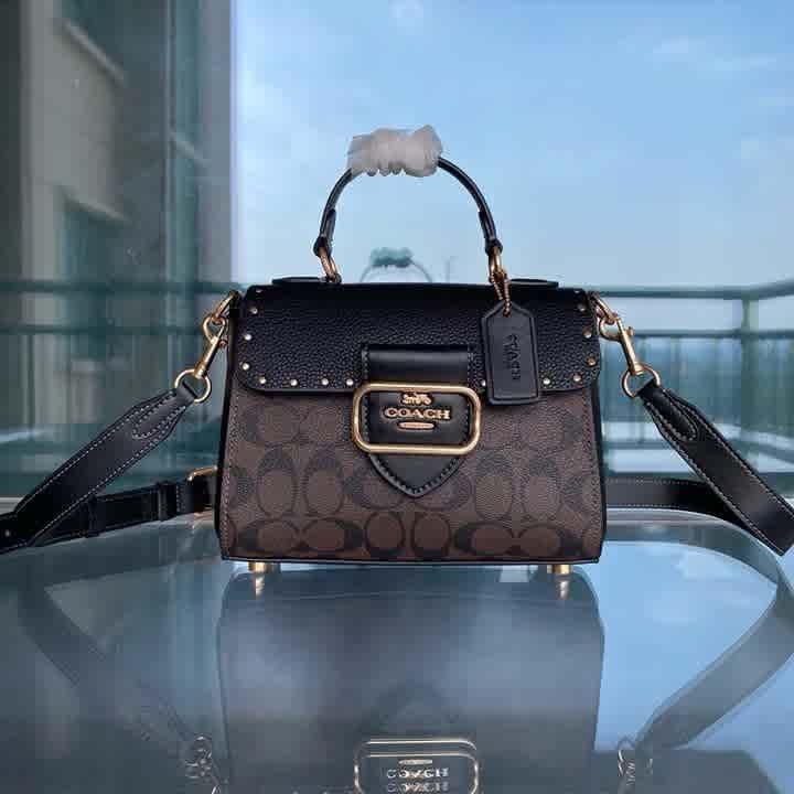 Coach Morgan Black Saddle Sling Bag-thumb-1