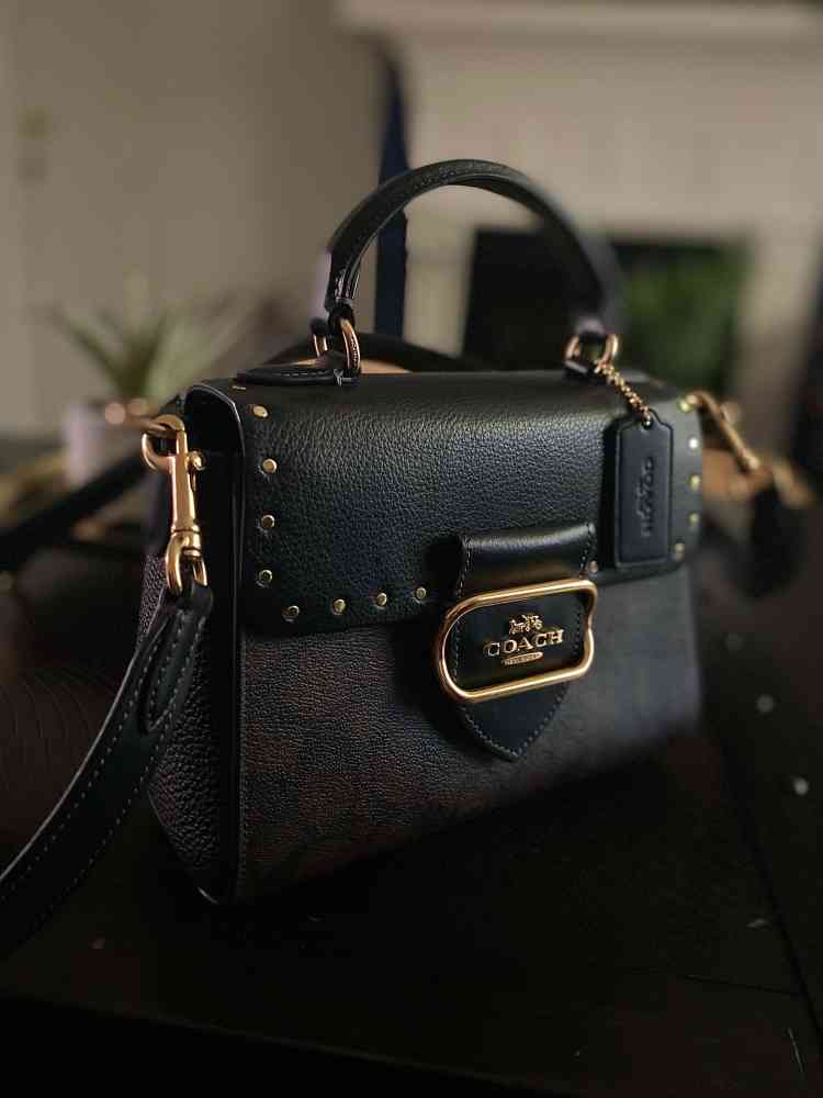 Coach Morgan Black Saddle Sling Bag-thumb-2