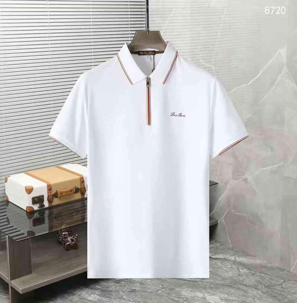White Loro Piana Blue Premium Quality T-Shirt