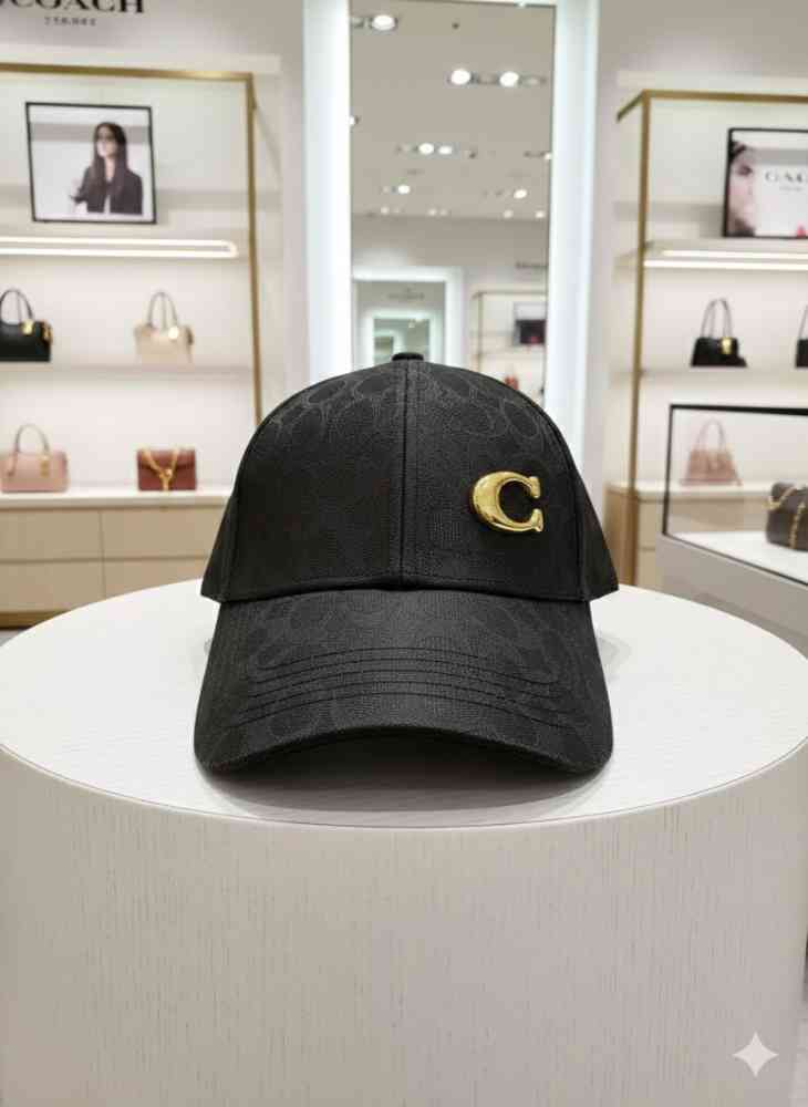 Coach Monogram Black Premium Edition Cashmere Caps-thumb-0