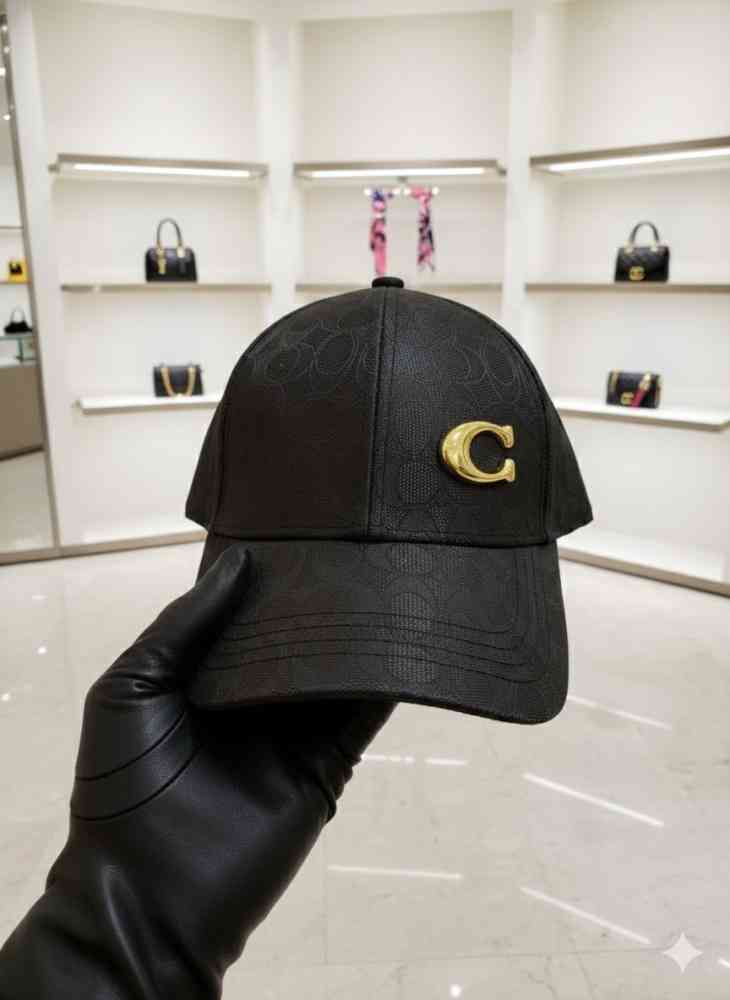 Coach Monogram Black Premium Edition Cashmere Caps-thumb-2