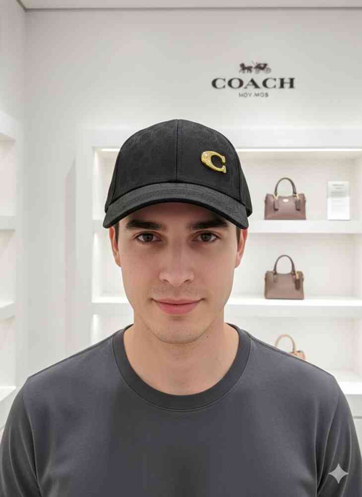 Coach Monogram Black Premium Edition Cashmere Caps-thumb-1
