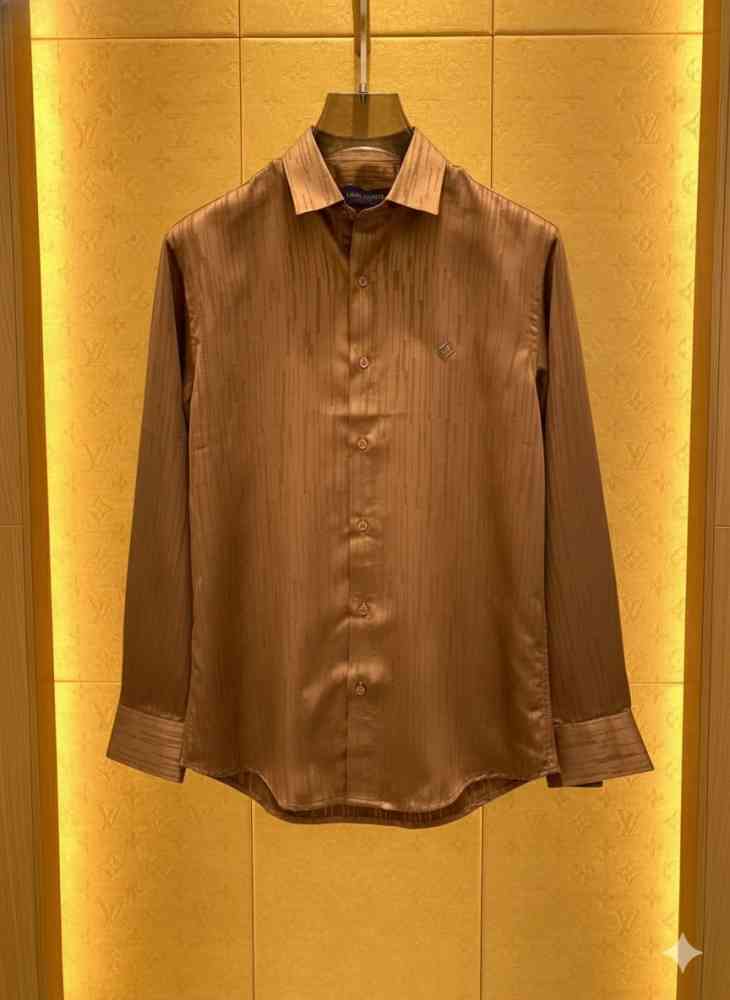 Louis Vuitton Monogram Brown Premium Cotton Shirt-1
