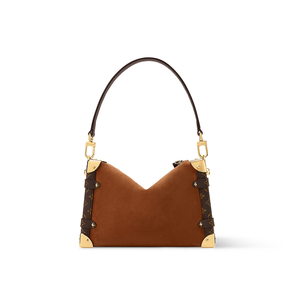 Louis Vuitton MM Side Trunk Soft Brown Suide Handle Bag-2