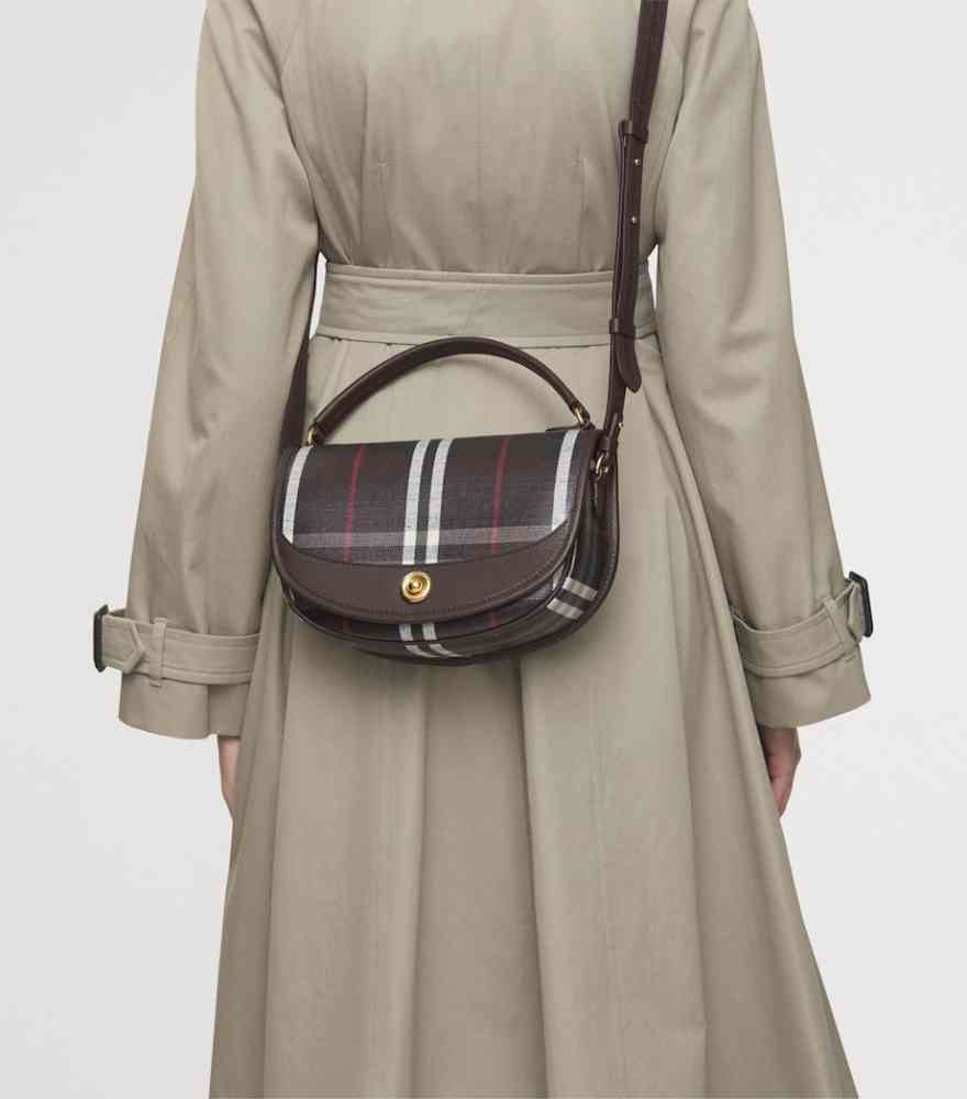 Burberry Highlands Vintage Check Dark Brown Handbag-thumb-2