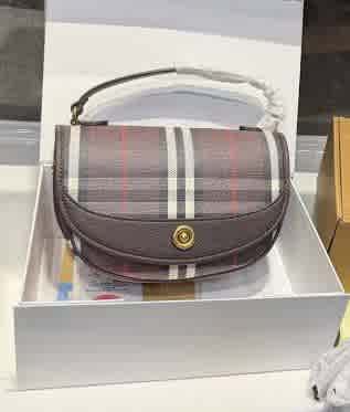 Burberry Highlands Vintage Check Dark Brown Handbag-thumb-1