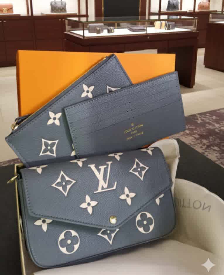 Louis Vuitton Felicie Black Sling Bag-thumb-0