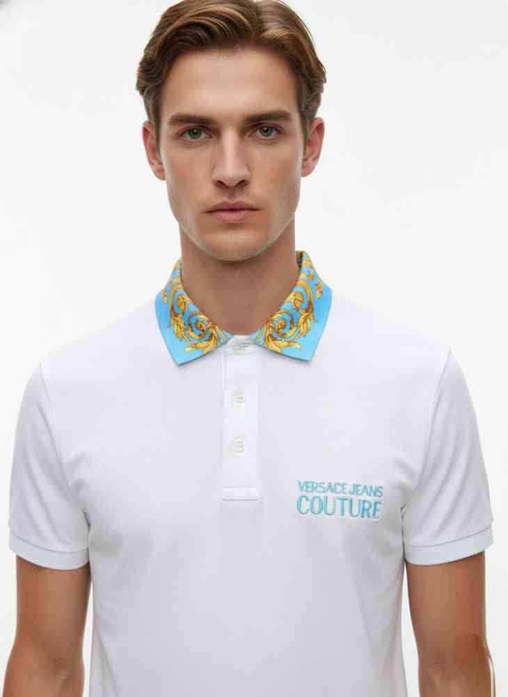 Versace White Premium Quality Polo T-shirt-thumb-0