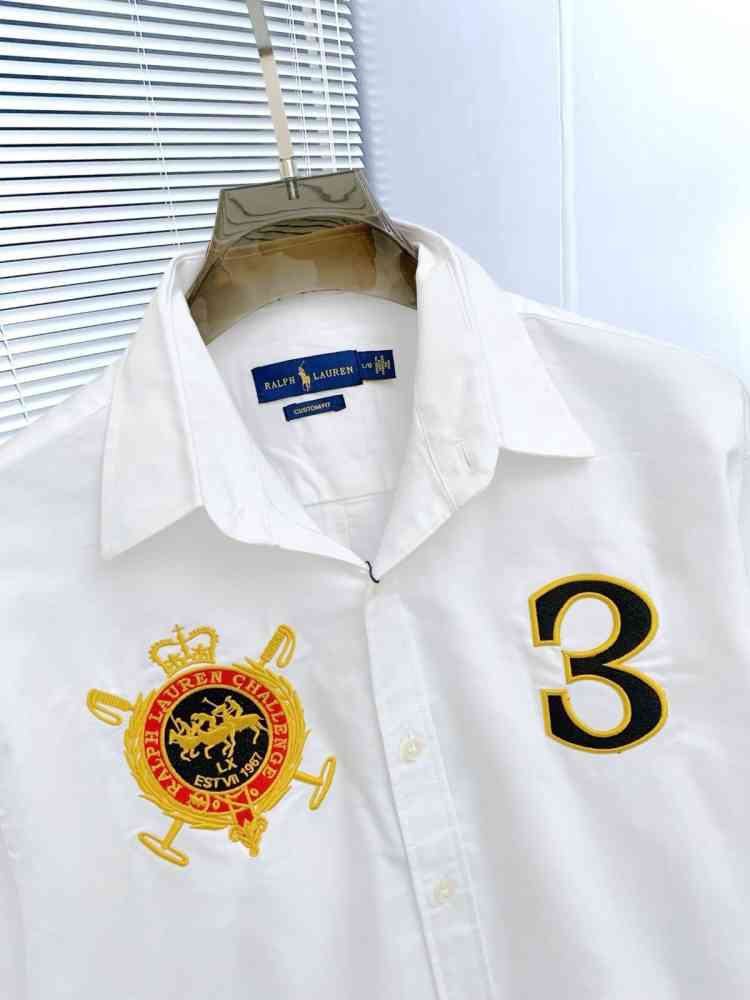 Ralph Lauren Embroidered White Premium Cotton Shirt-thumb-2