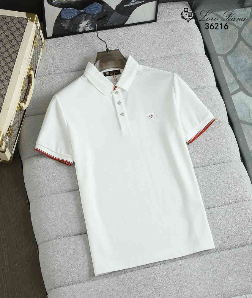 White Loro Piana Grey Premium Quality T-Shirt