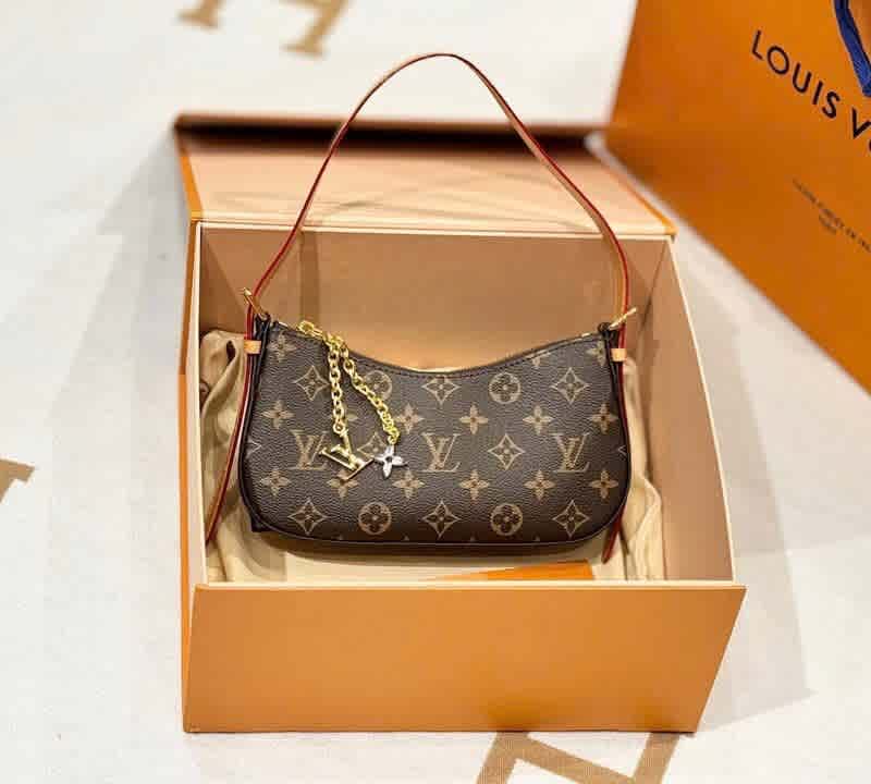 Louis Vuitton Brown Bloom Pochette Premium Quality Shoulder Bag-1