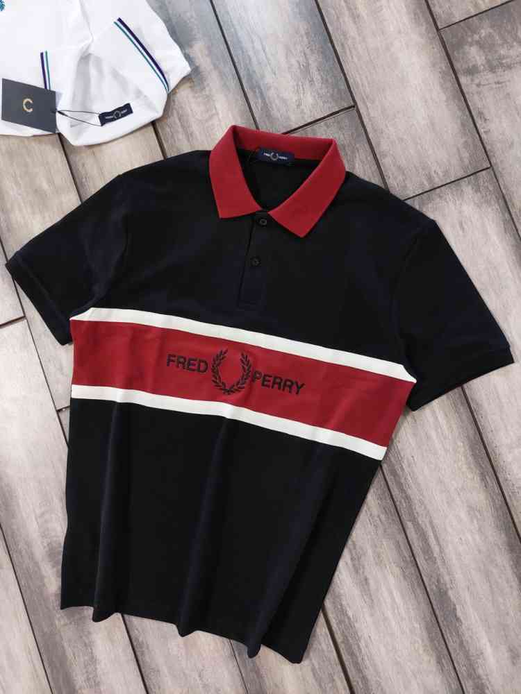 Fred Perry Embroidered logo Black Premium T-shirt-2