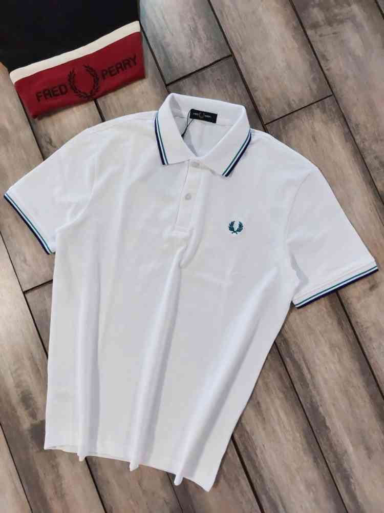 Fred Perry Embroidered logo White Premium T-shirt-1