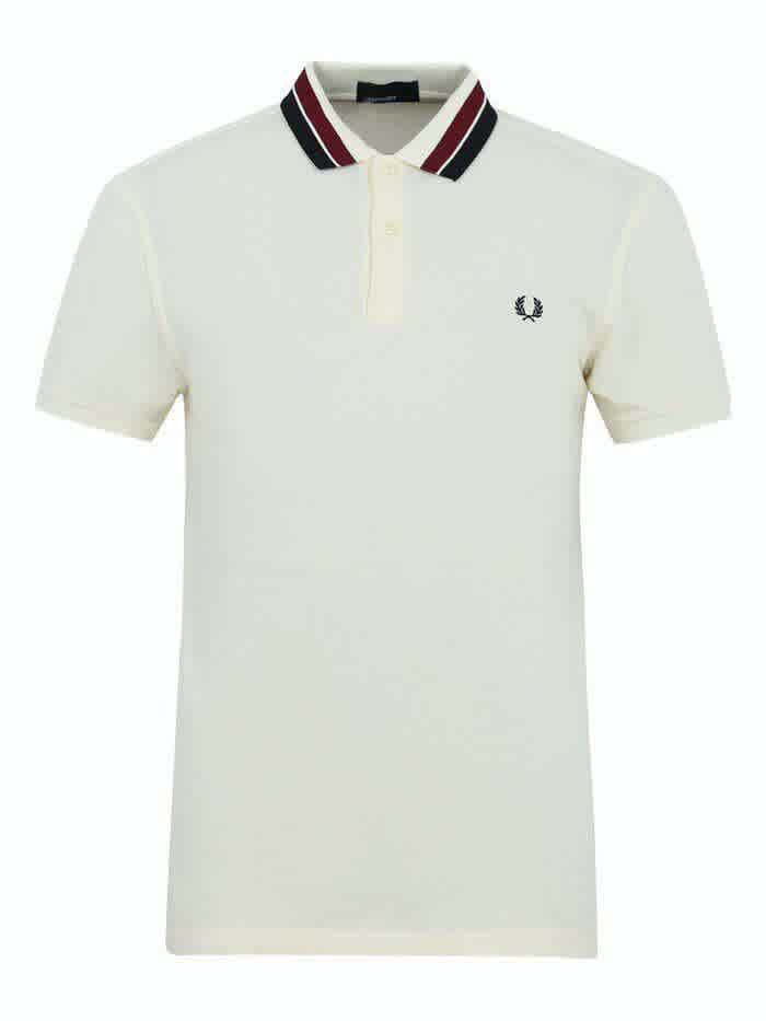 White Fred Perry Embroidered logo Black Premium T-shirt