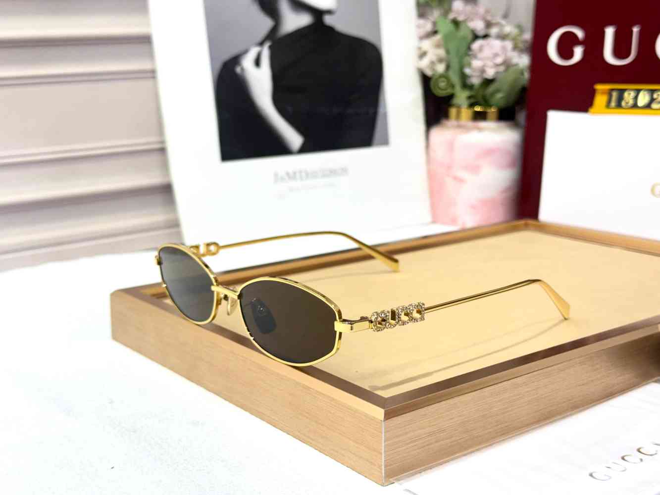 Brown Gucci Black Women's Sunglasses