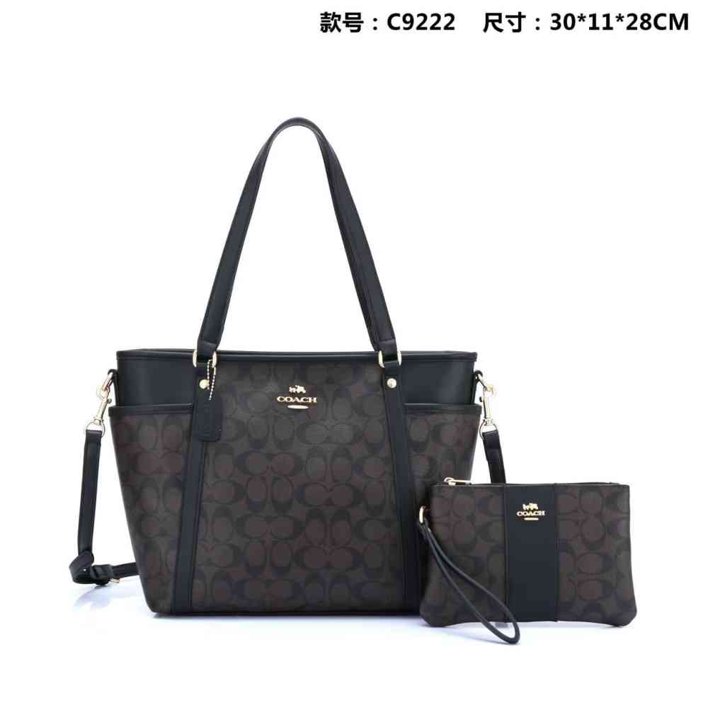 Black Coach Pearl Edition Beige Baby Tote Bag