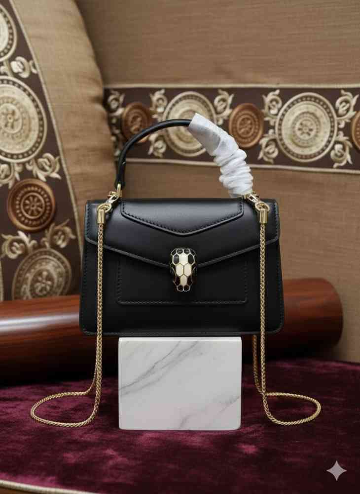 Bvlgari Serpenti Forever Top Black Handbag-thumb-0