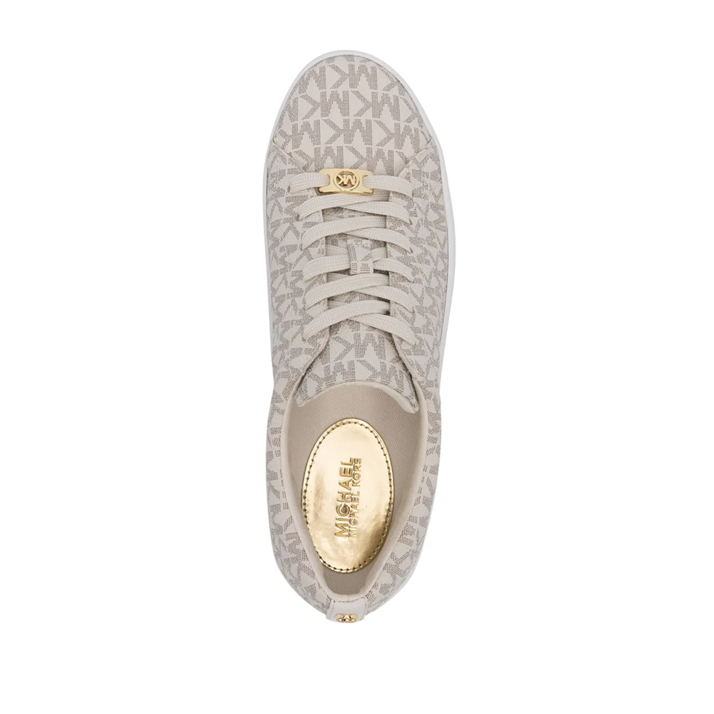 Michael Kors Cream Keaton Logo Sneaker-thumb-4