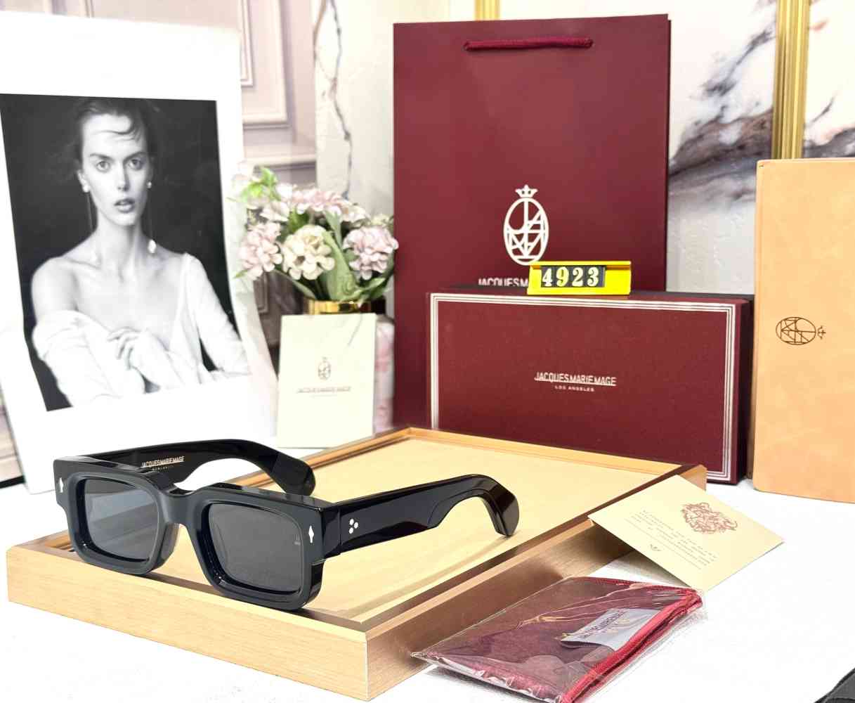Black Jacques Marie Mage Yellow Luxury Sunglasses