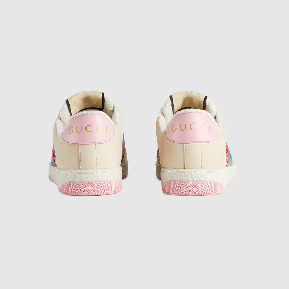 Gucci Pink Screener GG Sneakers-thumb-4