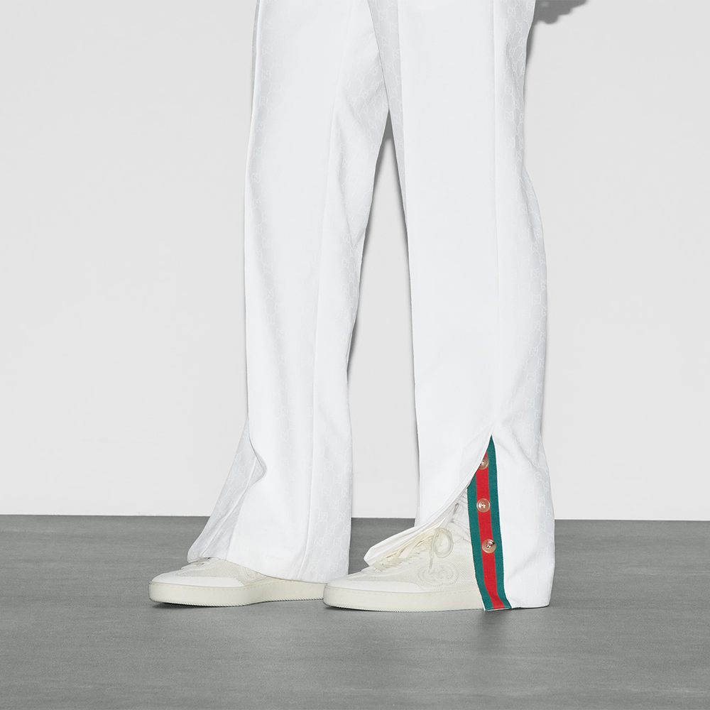 Gucci White Screener GG Sneakers-thumb-5