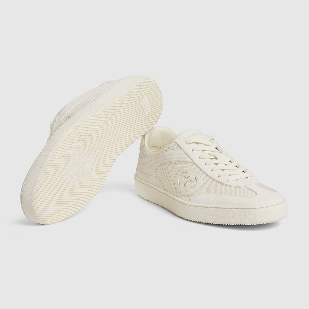 Gucci White Screener GG Sneakers-thumb-2