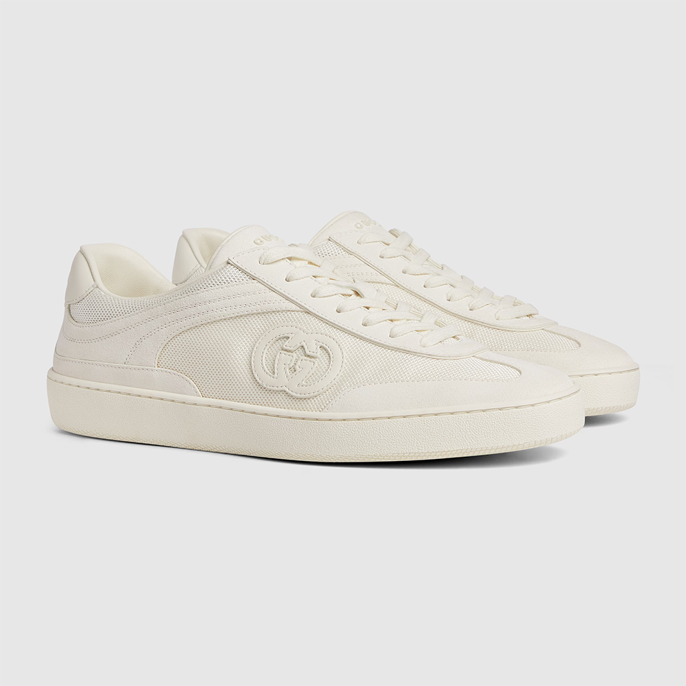 Gucci White Screener GG Sneakers-thumb-1
