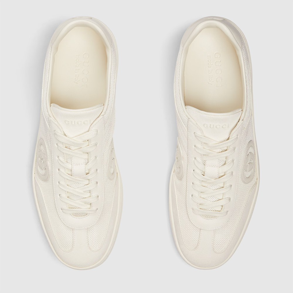 Gucci White Screener GG Sneakers-thumb-3