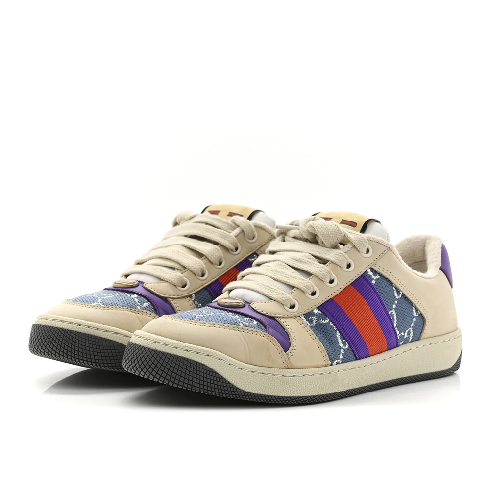 Gucci White Screener GG Sneakers-1